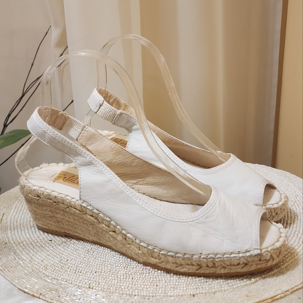 Elegant White Leather Espadrilles - Vidorreta - US 7 / EU 38
